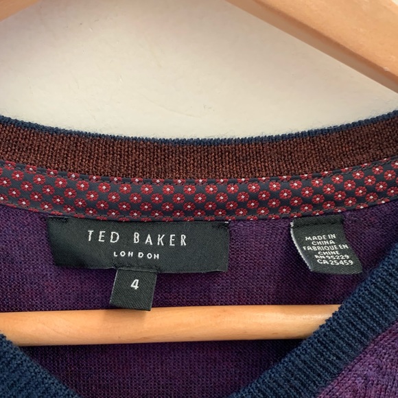 Ted Baker V Neck Pullover Sweater 4 - Picture 2 of 5